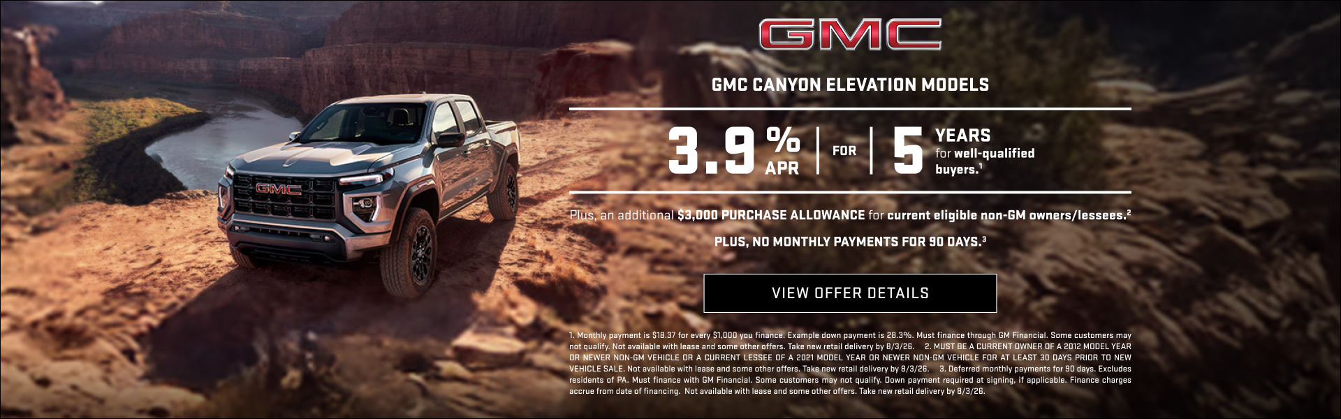 3.9% APR FOR 5 YEARS for well-qualified buyers.1

Plus, an additional $3,000 PURCHASE ALLOWANCE f...