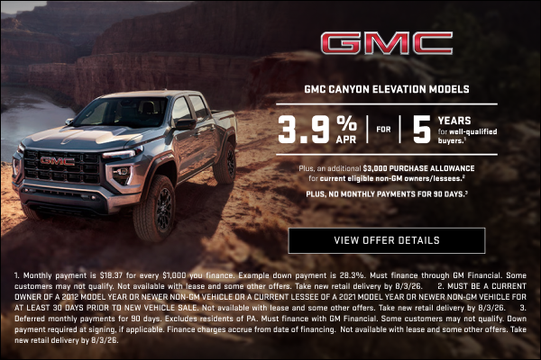 3.9% APR FOR 5 YEARS for well-qualified buyers.1

Plus, an additional $3,000 PURCHASE ALLOWANCE f...