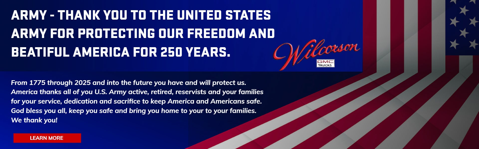 Thank you to the United States Army for protecting our freed